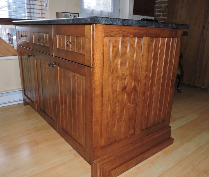 Yellow birch kitchen island