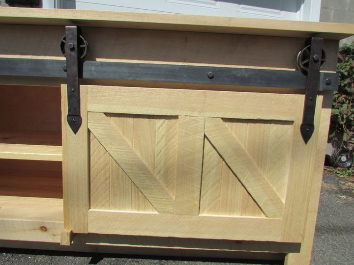 Cabinet with a sliding barn-style door